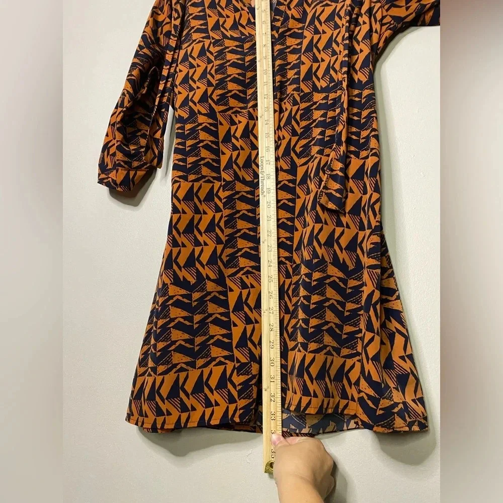 Vintage Madelynn womens dress navy orange size tag missing VTG small or medium - Picture 6 of 11
